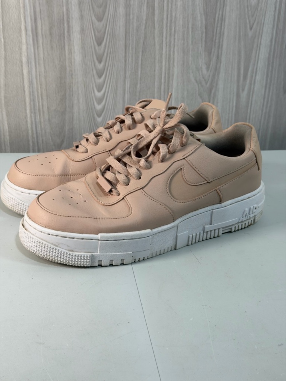Nike Air Force 1 AF1 Pixel Particle Beige CK6649-200 Women's 12 Pink‎ Lace Up